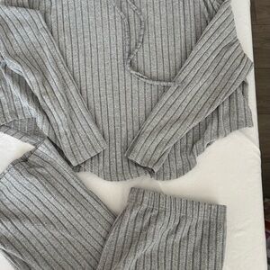 Gray Ribbed Women's Jumpsuit